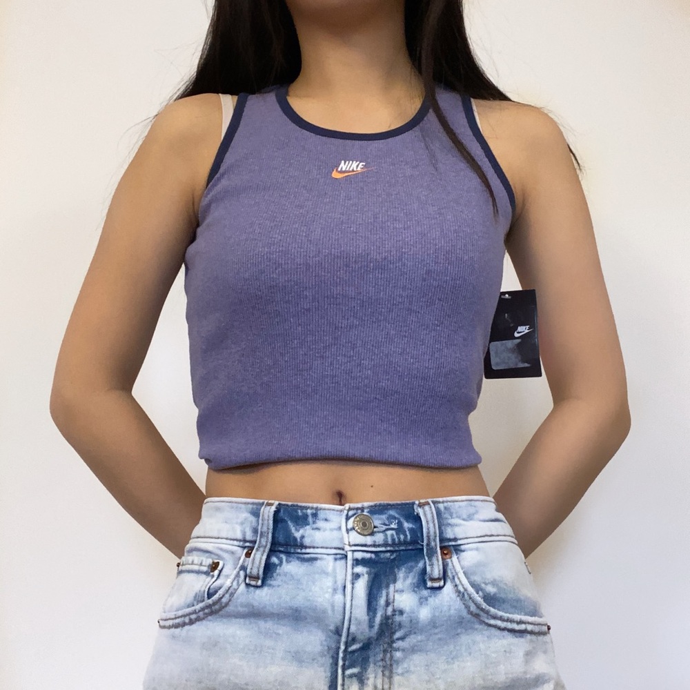 Purple nike high neck tank top